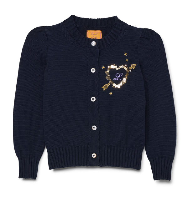 Kids Cotton Puff Sleeve Laursie Cardigan