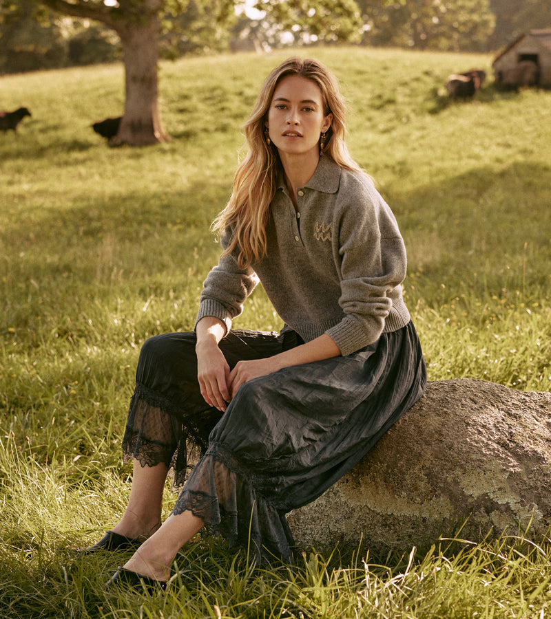 Amy Cropped Pullover | Heather Medium Grey